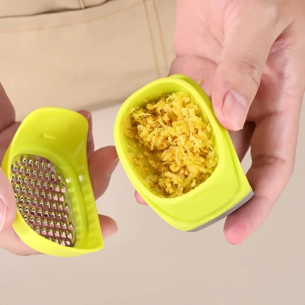 Pressa per aglio circolare affilata, durevole, facile da pulire, strumento per pialla in acciaio inossidabile per gadget da cucina per verdure, formaggio, aglio, zenzero