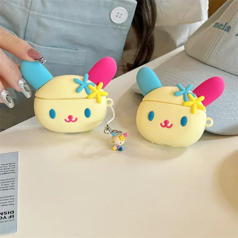Custodia protettiva in silicone per coniglio colorato 3D simpatico cartone animato per Apple AirPods Pro 2 2025 Custodia per Airpods Pro 3 Custodia carina