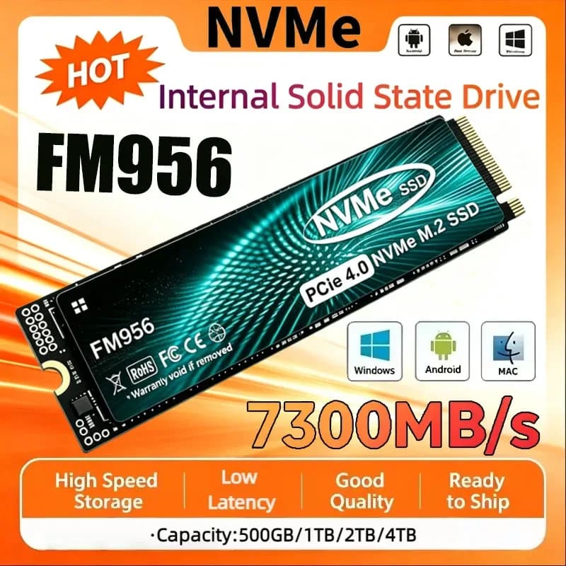 FM956 M.2 SSD 1TB 2TB 4TB PCIe4.0x4 NVMe1.4 7300MB/s M.2 2280 SSD Disk Internal Solid State Drive for PS5 Desktop Laptop