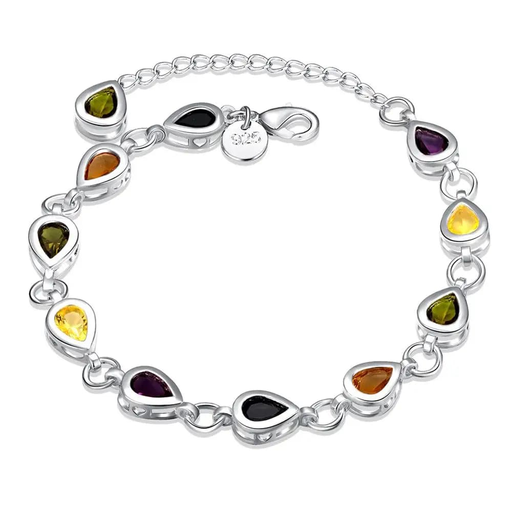 Regalo di Tendenza: Bracciali con Charm in Argento Sterling 925, Zirconi, Catena Lussuosa con Cristalli, Gioielli alla Moda per Donne e Signore, Ideali per Matrimoni