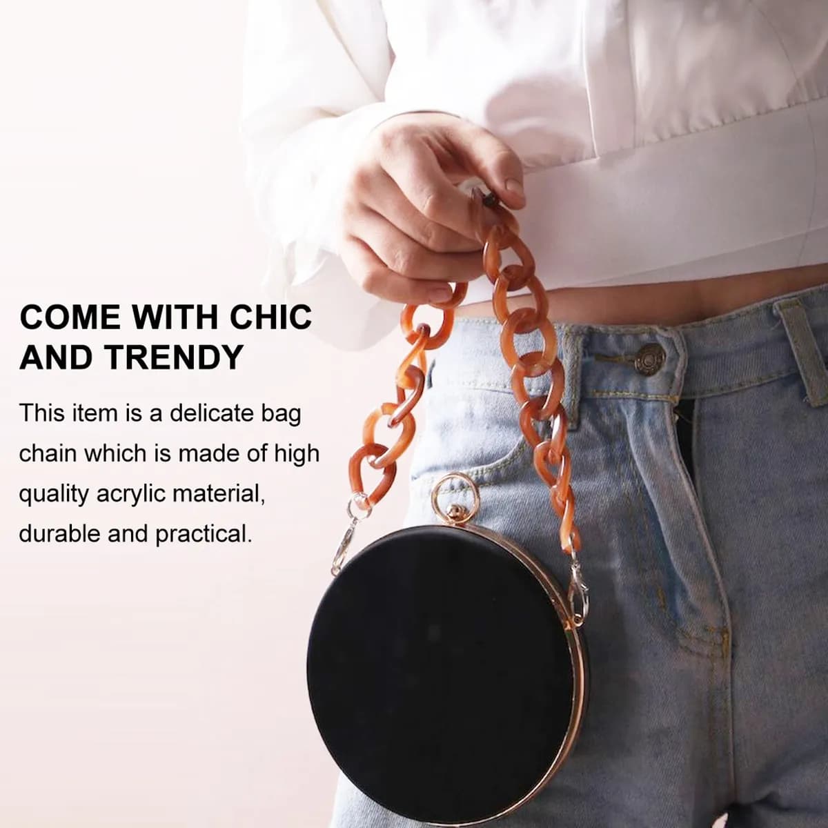 1 Pezzo Catena Premium per Borsa 40cm, Finitura Lucida, Cinghia Rimovibile Fai-da-te per Clutch, Hobo, Tote, Borsa a Spalla, Accessorio di Ricambio