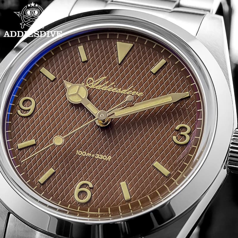 ADDIESDIVE Orologio da uomo di vendita calda reloj hombre 10Bar Orologio al quarzo in vetro con specchio a bolle in acciaio inossidabile 316L luminoso impermeabile