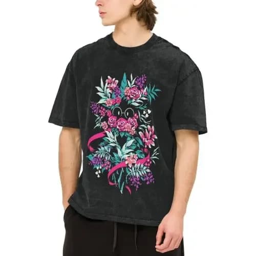 Deltarune Spamton Merch Ralsei T-shirt floreale da uomo T-shirt in cotone T-shirt da uomo con collo corto Abbigliamento estivo Top S-3XL