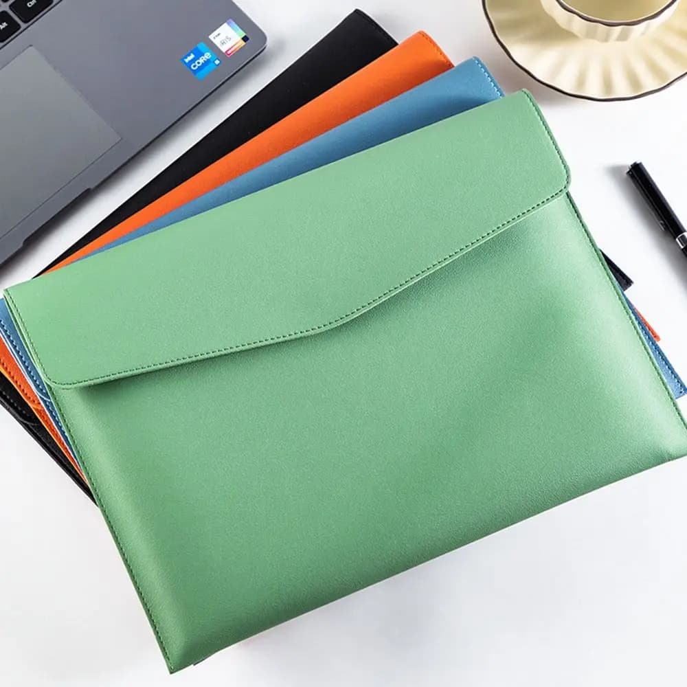 Cartella di file in pelle A4 Pacchetto dati Borsa per documenti Valigetta di moda Data Contratto Borsa per file di fatture Forniture per ufficio scolastico