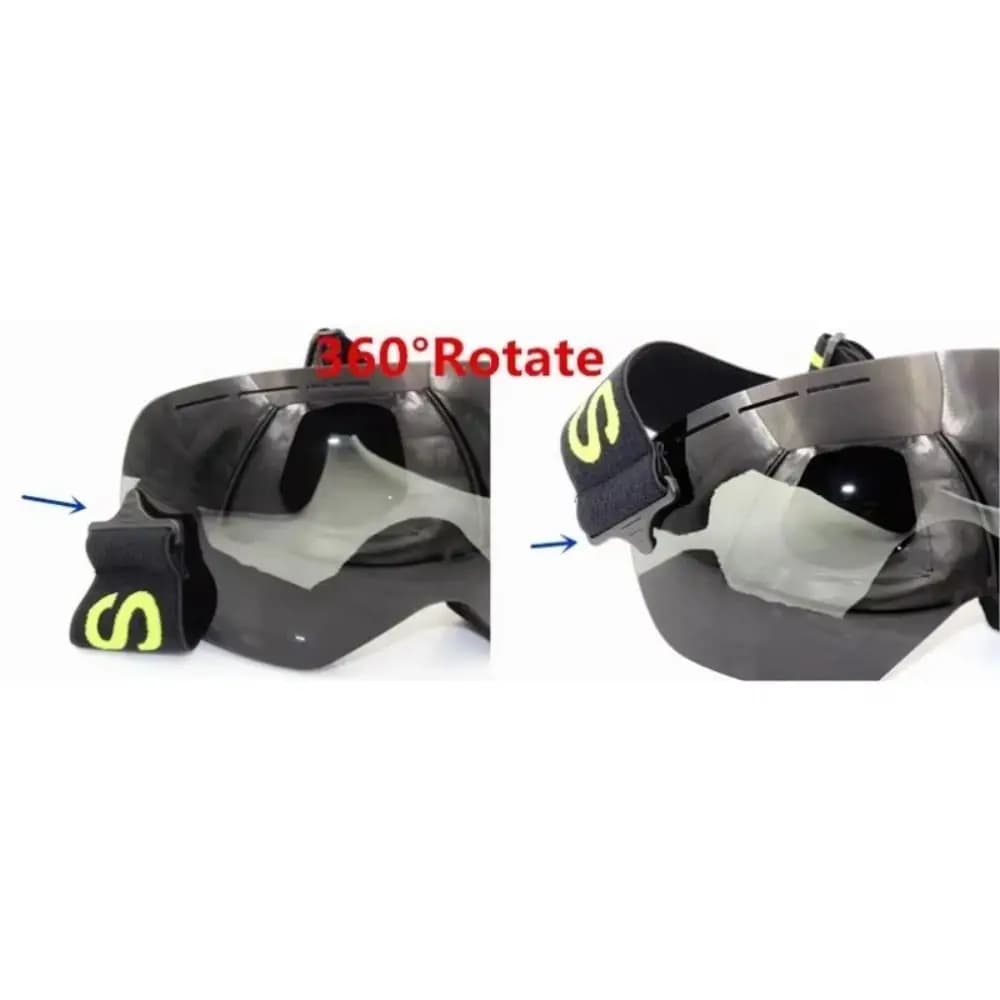 Occhiali da sci professionali con montatura grande per sport invernali, antivento, per snowboard e sci, protezione UV400, leggeri, per adulti
