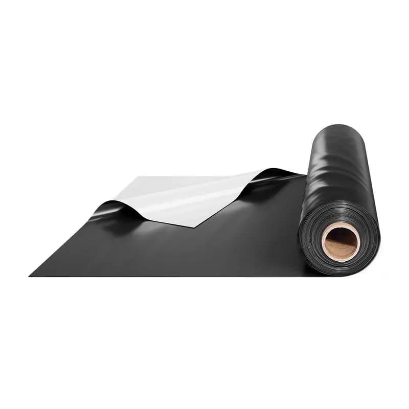 Polyethylene Film 10' x 100' For Crawl Space, Construction Site, Garden, 10 Mil Thickness, Double-Sided Black White, Moisture Vapor Barrier, Opaque Ground Cover, Large Roll High Strength Heavy Duty Tarp