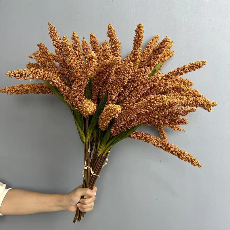 Simulation Grain Ear Bouquet Plastic Green Plants Floral Shopping Mall Decoration Fake Flowers Artificial Wheat Ears Plant