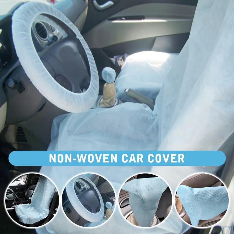 2 Pezzi Coprisedili Auto Monouso in Tessuto Non Tessuto, Kit Antipolvere Universale Impermeabile per la Cura, Pulizia, Bellezza e Riparazione dell'Auto