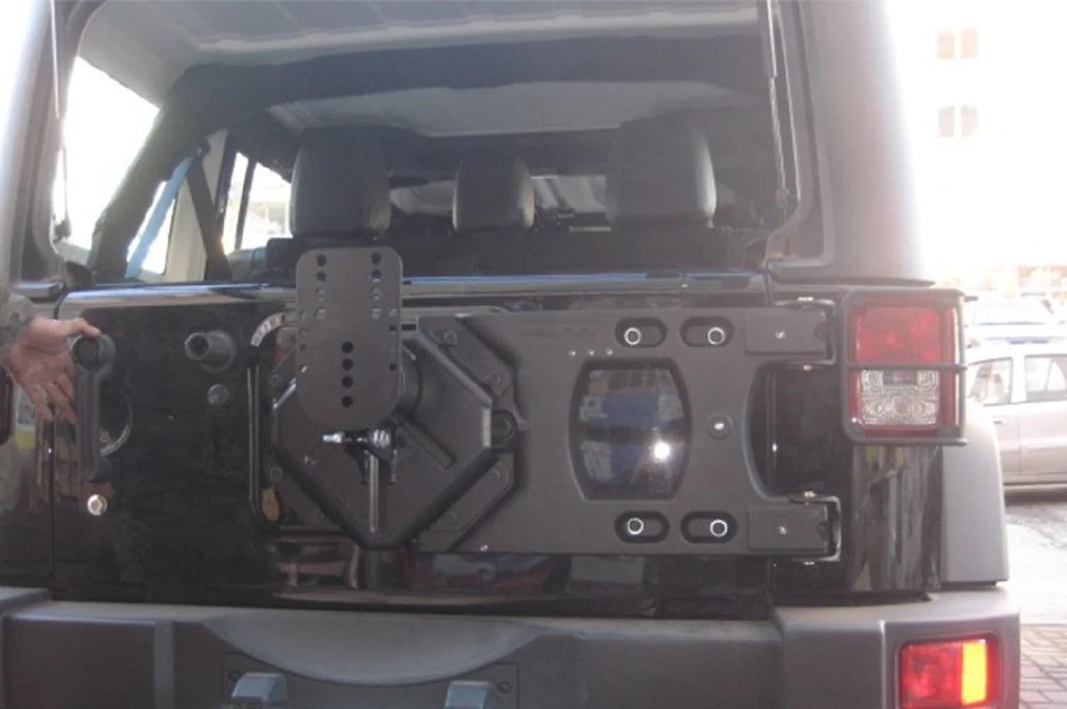 Spare Tire HD Hinged Carrier & Adjustable Mounting Kit for jeep wrangler 2007-2017 JK 152