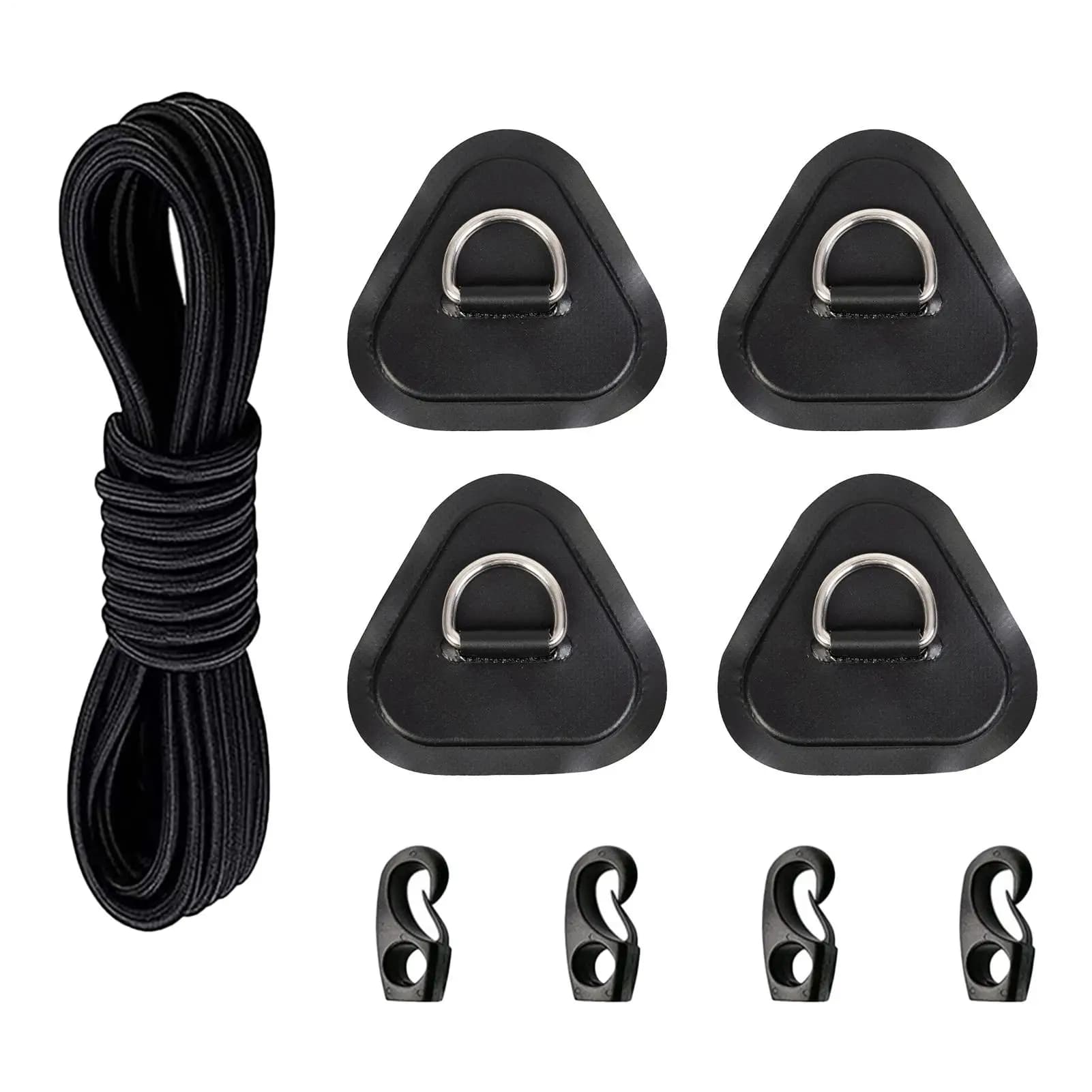 Paddleboard Patch Kit 4-Piece Waterproof Stainless Steel Triangle Paddle Board D-Ring Patch Kit For Kayak Canoe Surfboard Dinghy