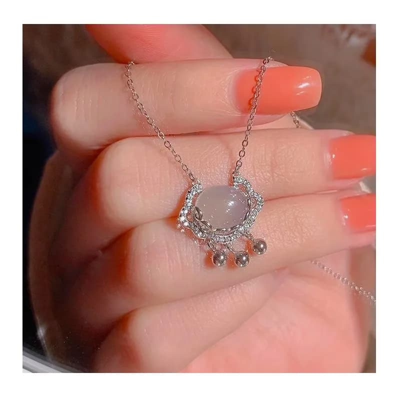 Ping An Lock Necklace Female New Chinese Light Luxury Temperament Stainless Steel Clavicle Chain New Birthday Gift for Girlfrien