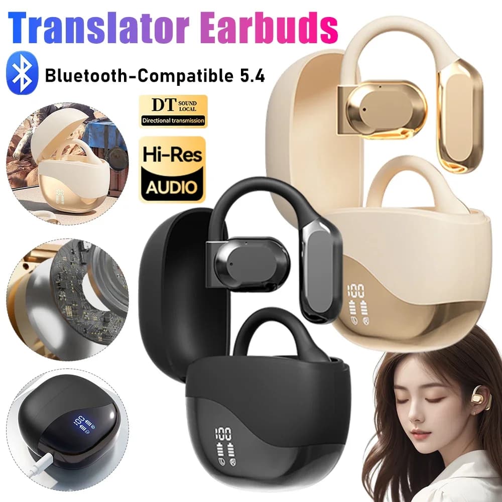 Auricolari traduttore M62 M70 in tempo reale Traduzione linguistica Auricolare con cancellazione del rumore Cuffie over Ear Auricolari wireless sospesi