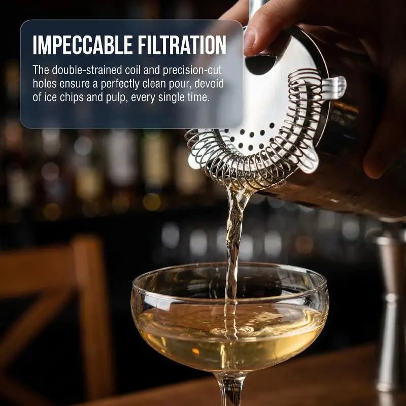 Stainless Steel Cocktail Strainer, Bar Drink Strainer With High-Density Spring, Bar Tools Cocktail Shaker Accessories〔HM4〕