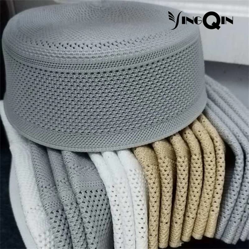 Cappelli Musulmani da Uomo: Copricapo da Preghiera a Cappello Piatto in Maglia a Rete, Kufi Kippah Islamico, Stile Arabia Saudita, Ebraico, Estivo
