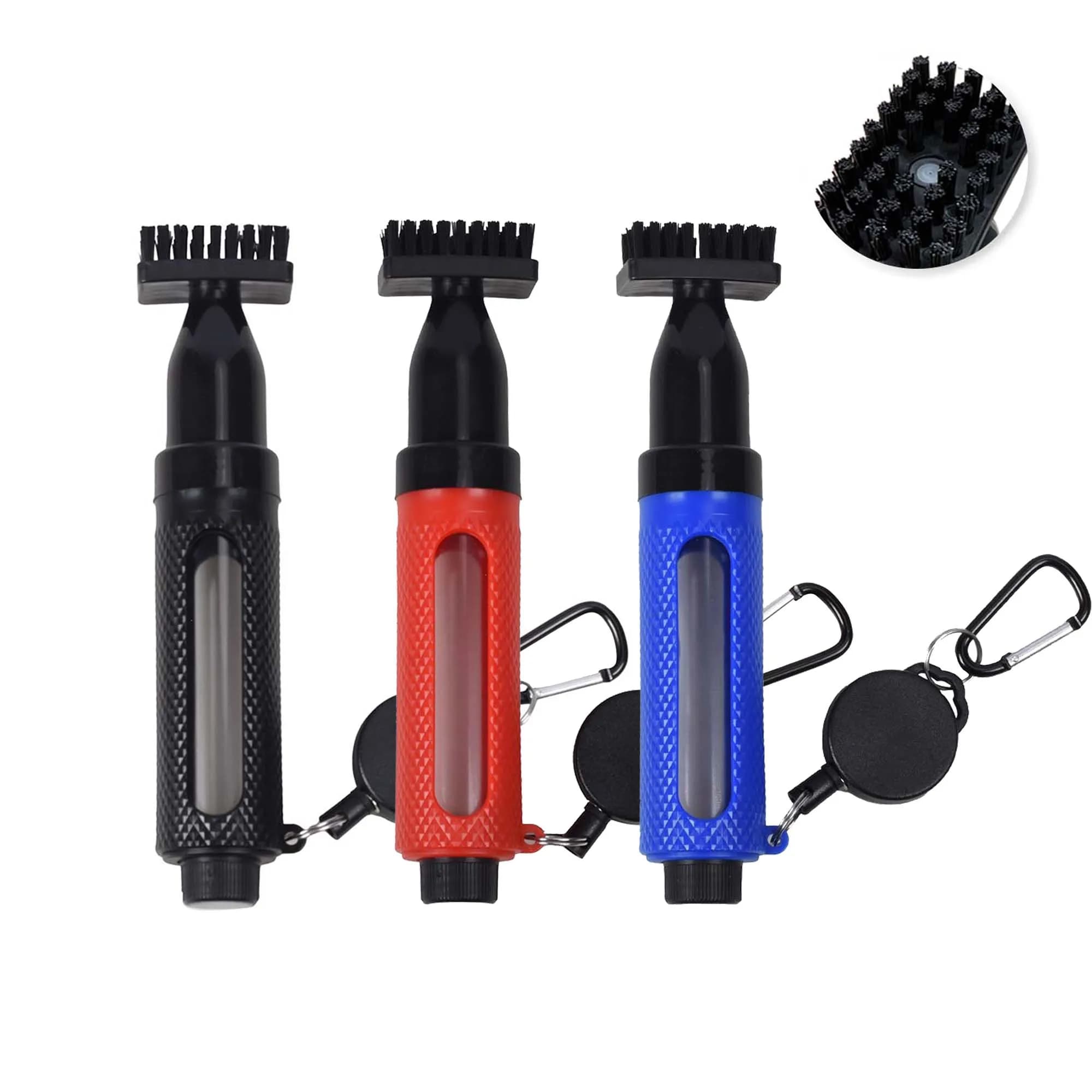 Spazzola per la pulizia della mazza da golf con gancio Strumento per la pulizia del serbatoio con spazzola a spruzzo d'acqua a pressione portatile Accessori per la pulizia del golf