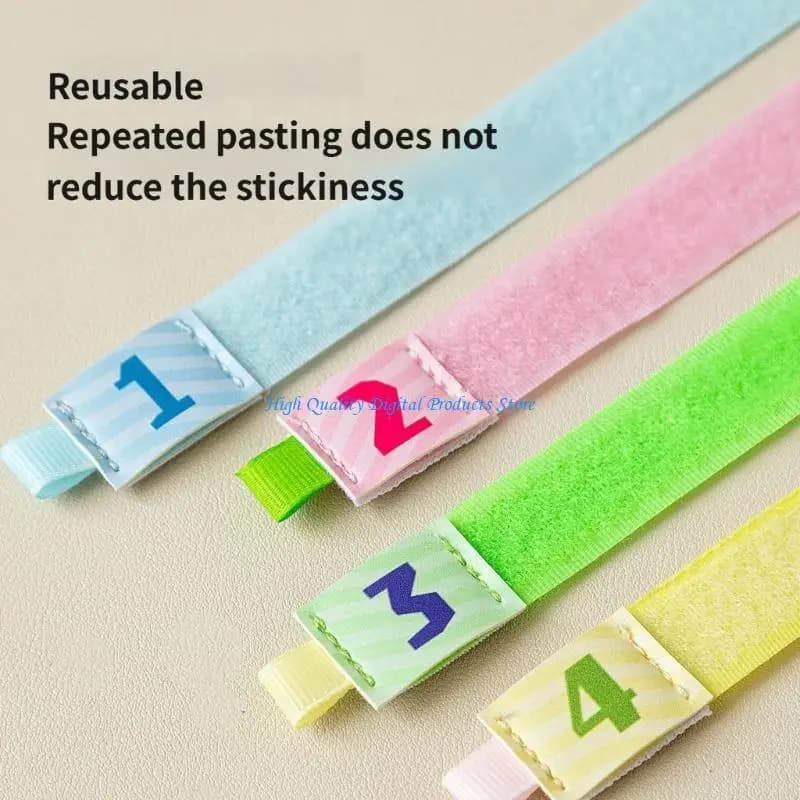 U2JE 4Pcs Nylon Cable Organizers Tie With Cartoon Prints Cord Organizers For Data Wire