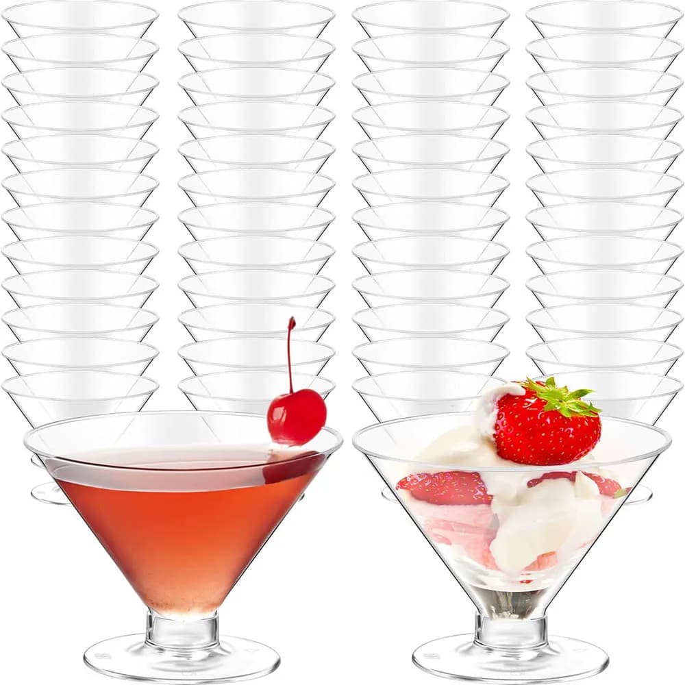 Bicchieri da Martini Monouso per Feste 5oz, Bicchieri da Martini in Plastica Usa e Getta per Matrimoni, Feste, Vino, Gelato, Frutta
