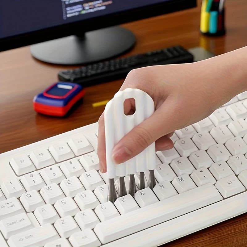 Spazzola per la pulizia della tastiera, strumento multifunzionale per la rimozione della polvere per PC, laptop, ufficio, kit portatile per la pulizia di dispositivi elettronici