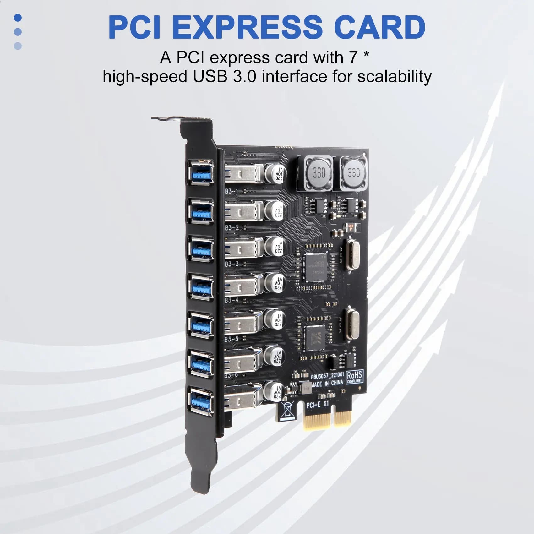 Scheda di espansione Adattatore scheda di espansione USB 3 PCI-E Adattatore hub a 7 porte-AA78