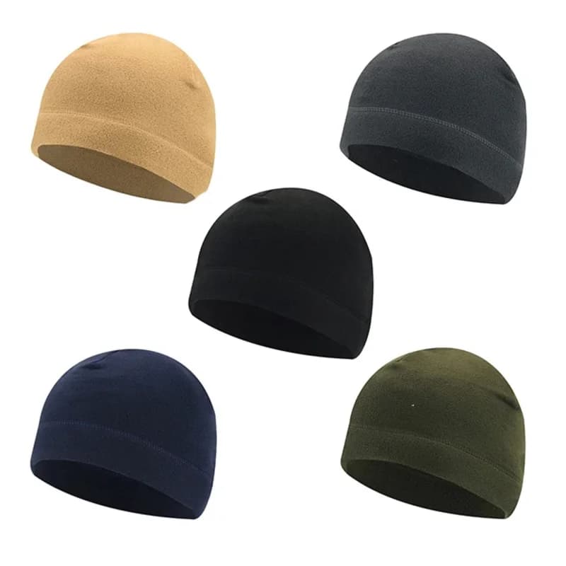 Men Women's Unisex Winter Solid color Soft Warm Beret Polar Fleece Watch Thickened Military Army Beanie Outdoor Windproof Hat Resistant