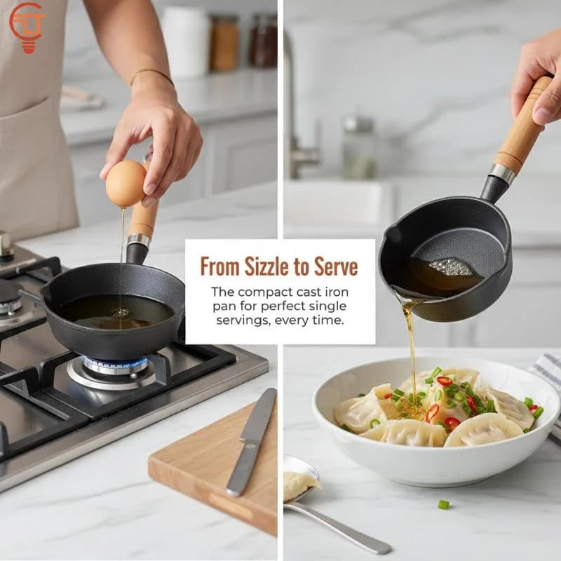 Small Pouch for Eggs, Non-stick, Mini Skillet with Double Beccuccio, Reinforced Pot for Fast Meals