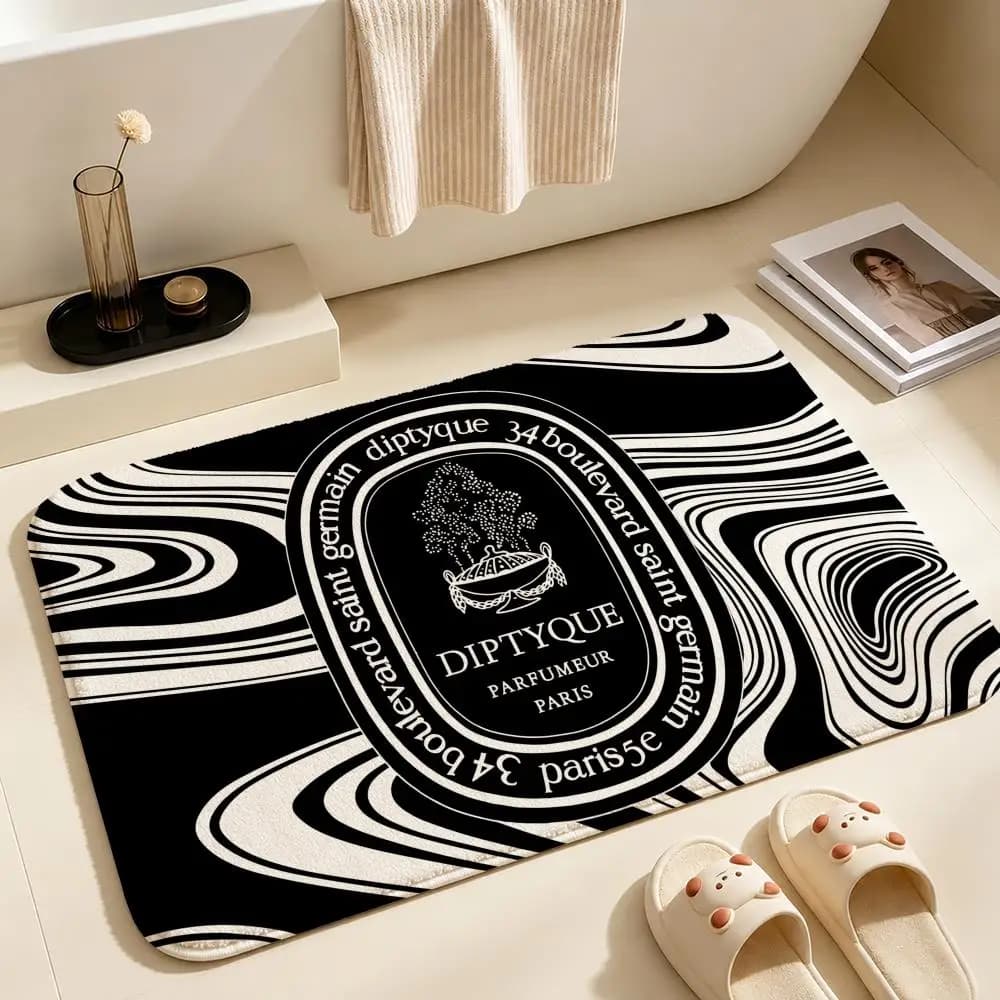 Brand-DiptyqueS Floor Mat Soft Non-Slip Bath Mat, Bedside Carpet, Absorbent Doormat for Home