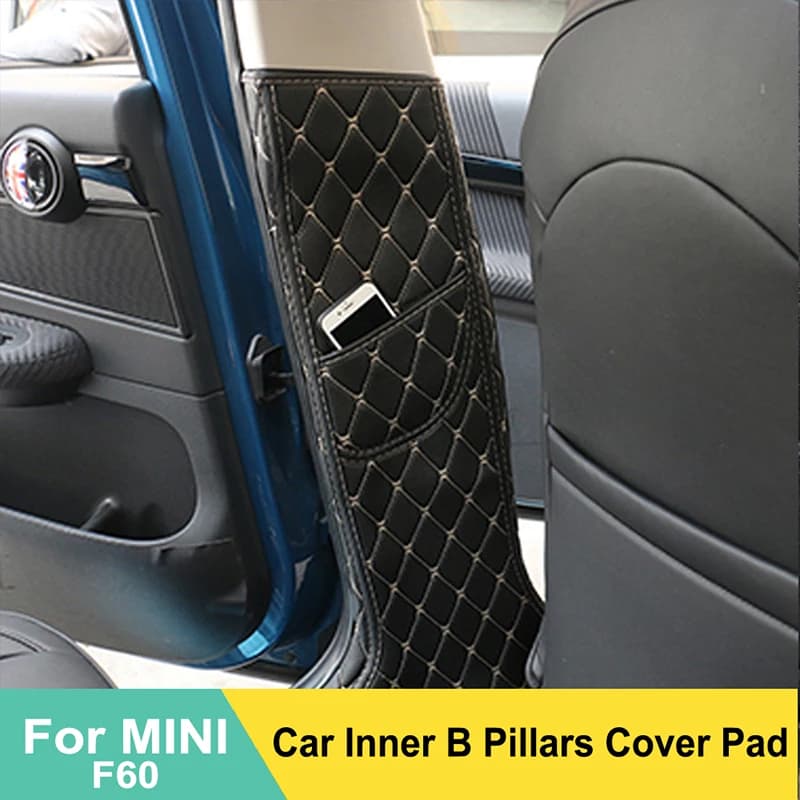 Car Inner Door Side B Pillars Decoration Stickers Cover Protector Pad Mat For Mini Cooper Countryman F60 Car Styling Decoration