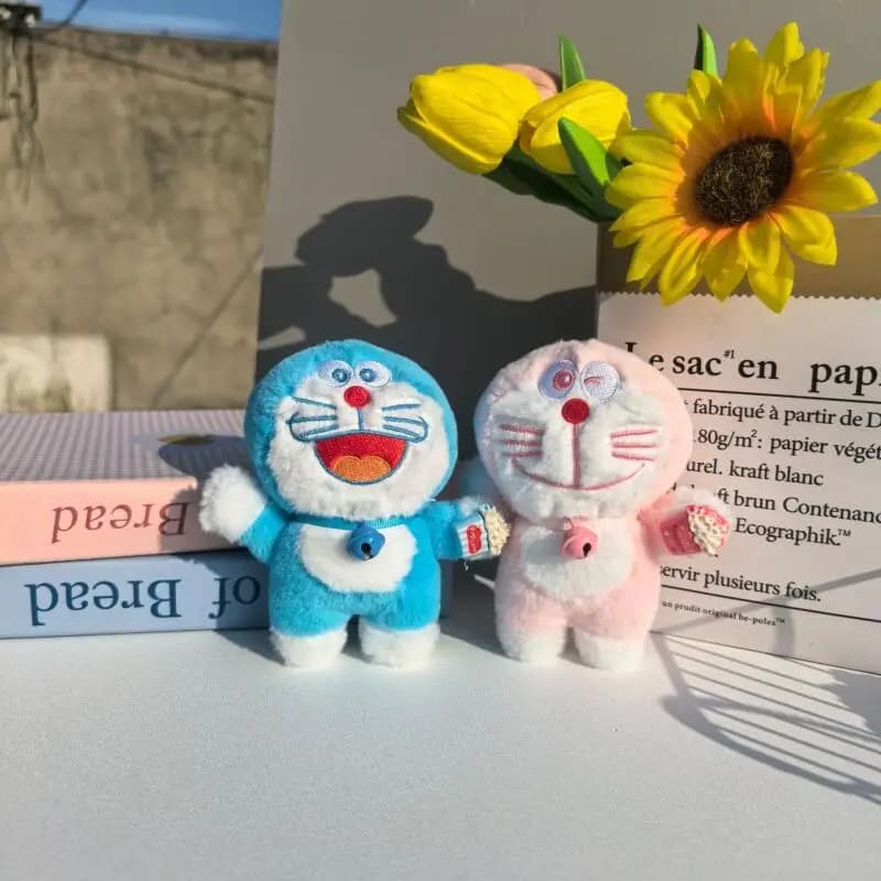 Anime Cartoon Doraemon Plush Toy Keychain Creative Peripheral Backpack Pendant Soft Stuffed Doll Friend Birthday Gift Decoration