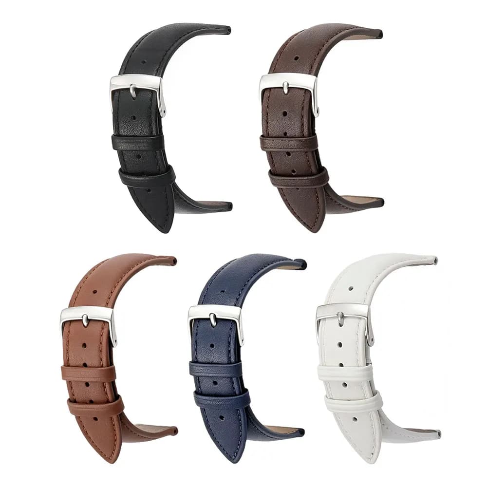 Men's and Women's Genuine Leather Watch Strap, 18mm 20mm 22mm, Business Style Resistant, Vitello Leather Replacement