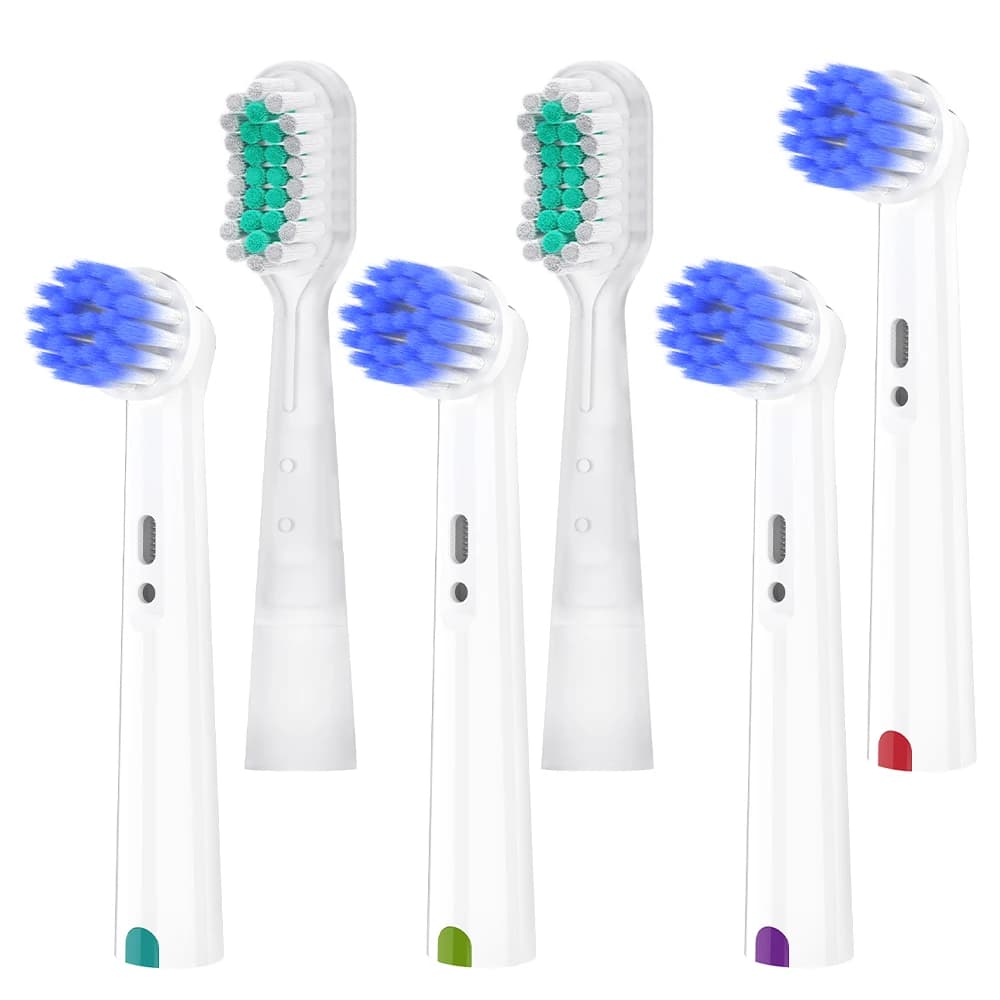 4x Ultra Soft Replacement Heads and 2x Electric Brush Heads with Oscillation and Vibration, Compatible with Oral B Electric Brush