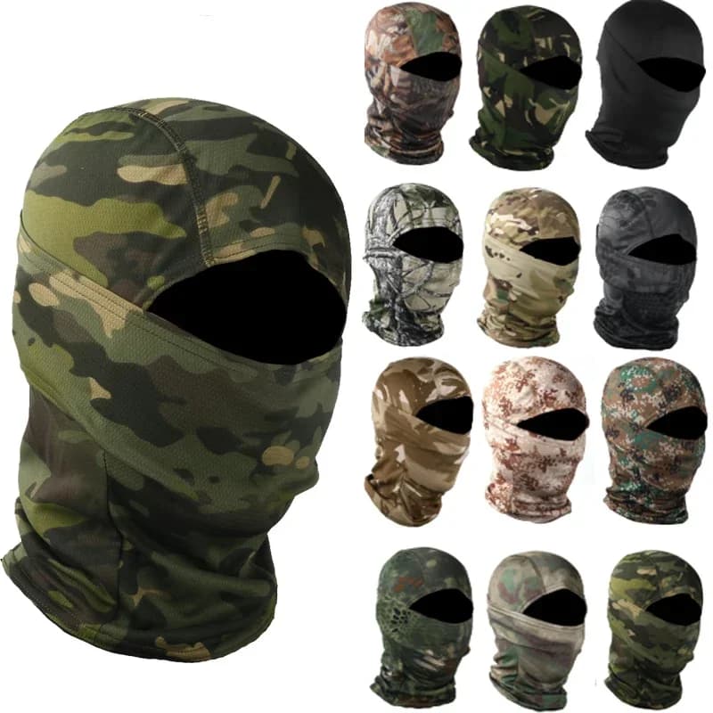 Outdoor Cycling Face Mask, Sunscreen, Insect Proof, Breathable, Sweat Absorbing Camouflage Hood, Quick Drying Hat, and Headscarf
