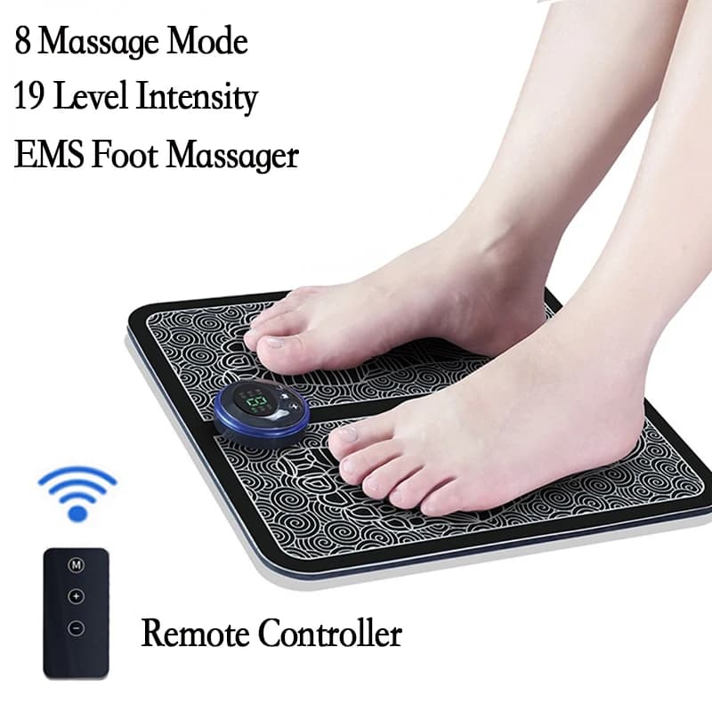 Remote EMS Plantar Massage Mat Portable Electric Massage Mat for Muscle Stimulating Improves Blood Circular Pain Relief Relax Your Feet