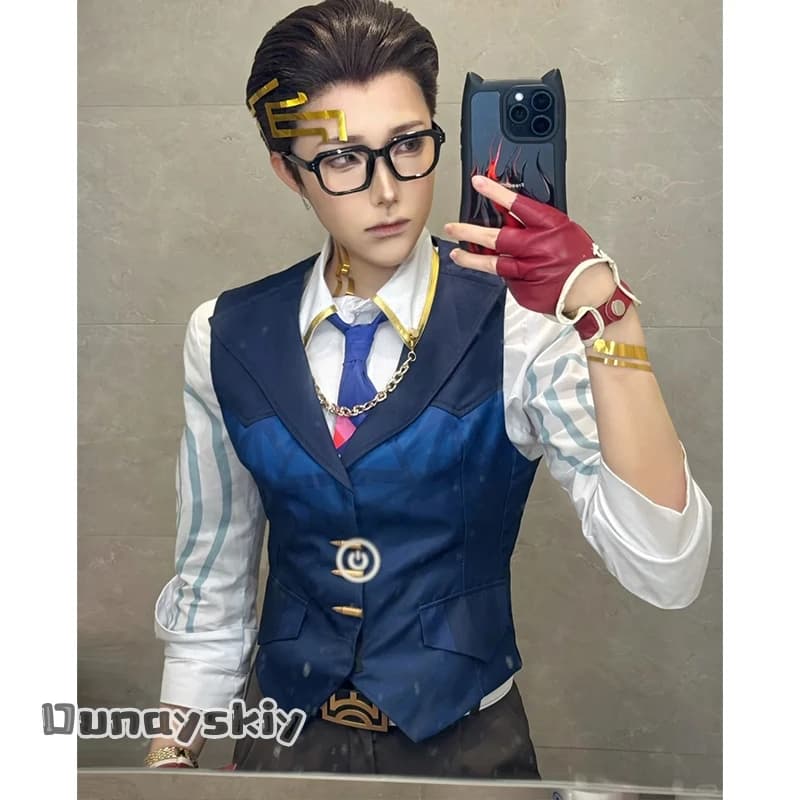 CR7.24*Valorant Chamber Cosplay Costume Full Set Game Character Outfit Wallet Nickname Same Style Clothes For Halloween Party