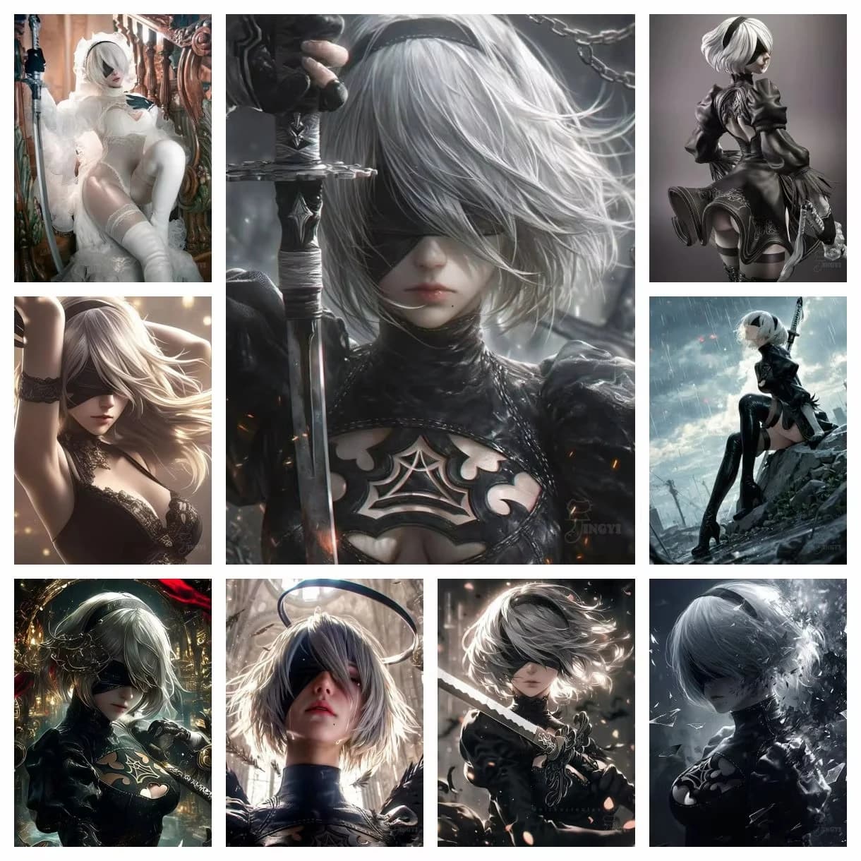 Acrylic Paint By Numbers Anime Girl Oil Painting Package Art Picture for Bedroom Wall Adults Hand Painted Unique Gift