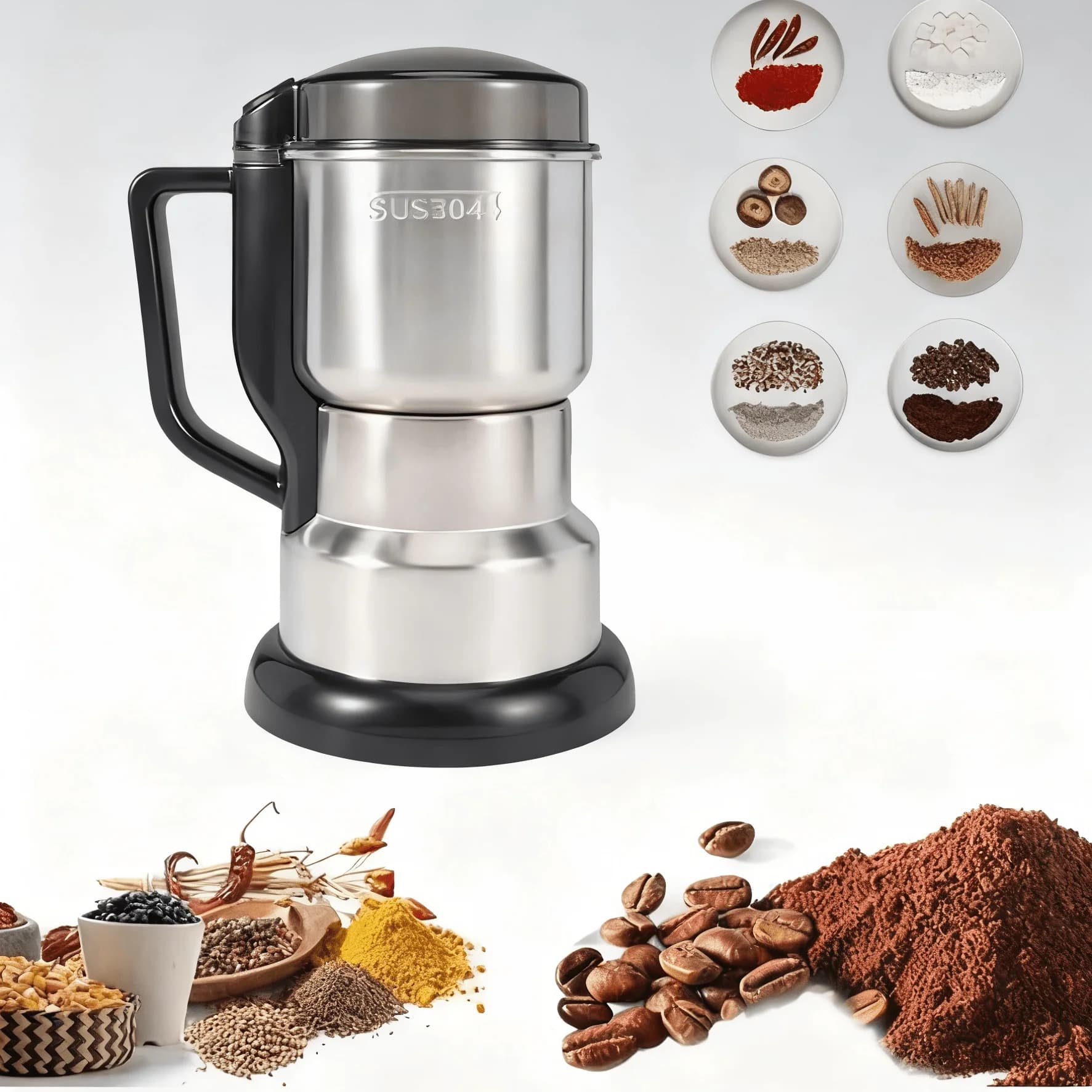Macinacaffè elettrico multifunzione, macinatore per caffè e cereali ad alta potenza per uso alimentare, regalo ideale per gli amanti del caffè e dei cereali integrali