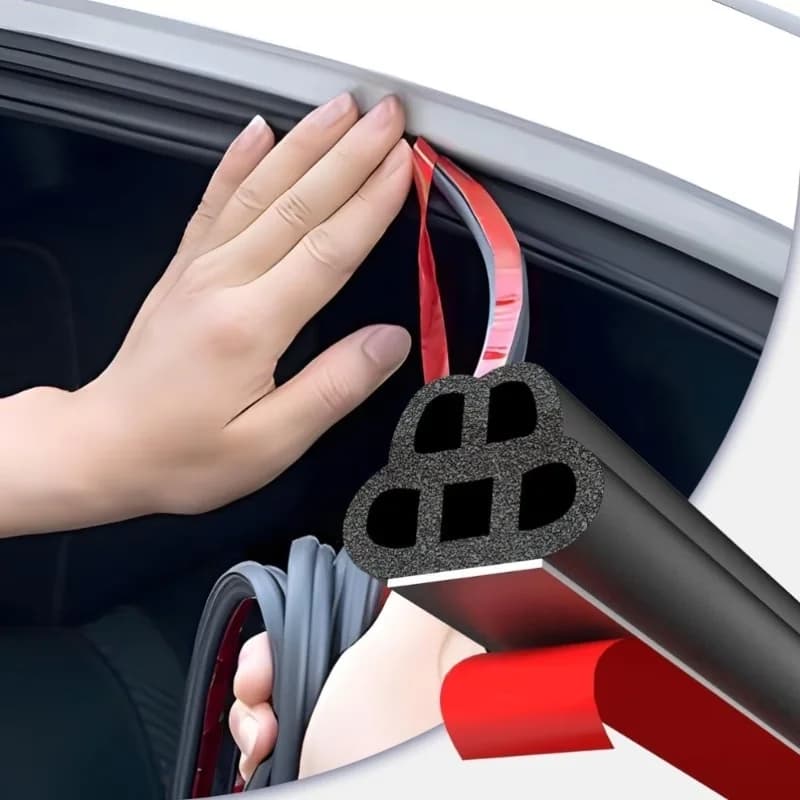 Guarnizione Acustica Autoadesiva per Portiere Auto, Doppio Strato a 5 Fori, Deflettore Vento per Camion e Pickup