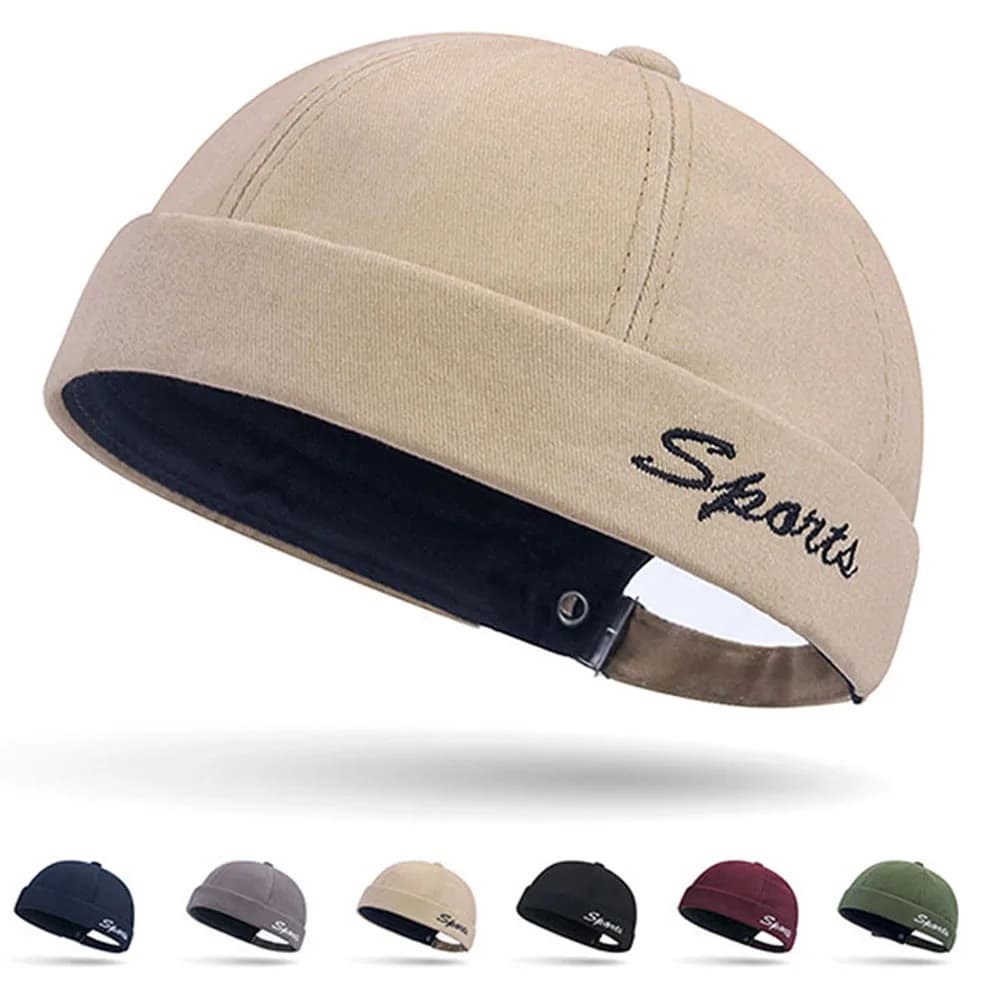 New letter ricamo Beanie cappelli Vintage Docker Caps regolabile Street Hip Hop cappello senza tesa estate Outdoor cappelli da sole Gorras