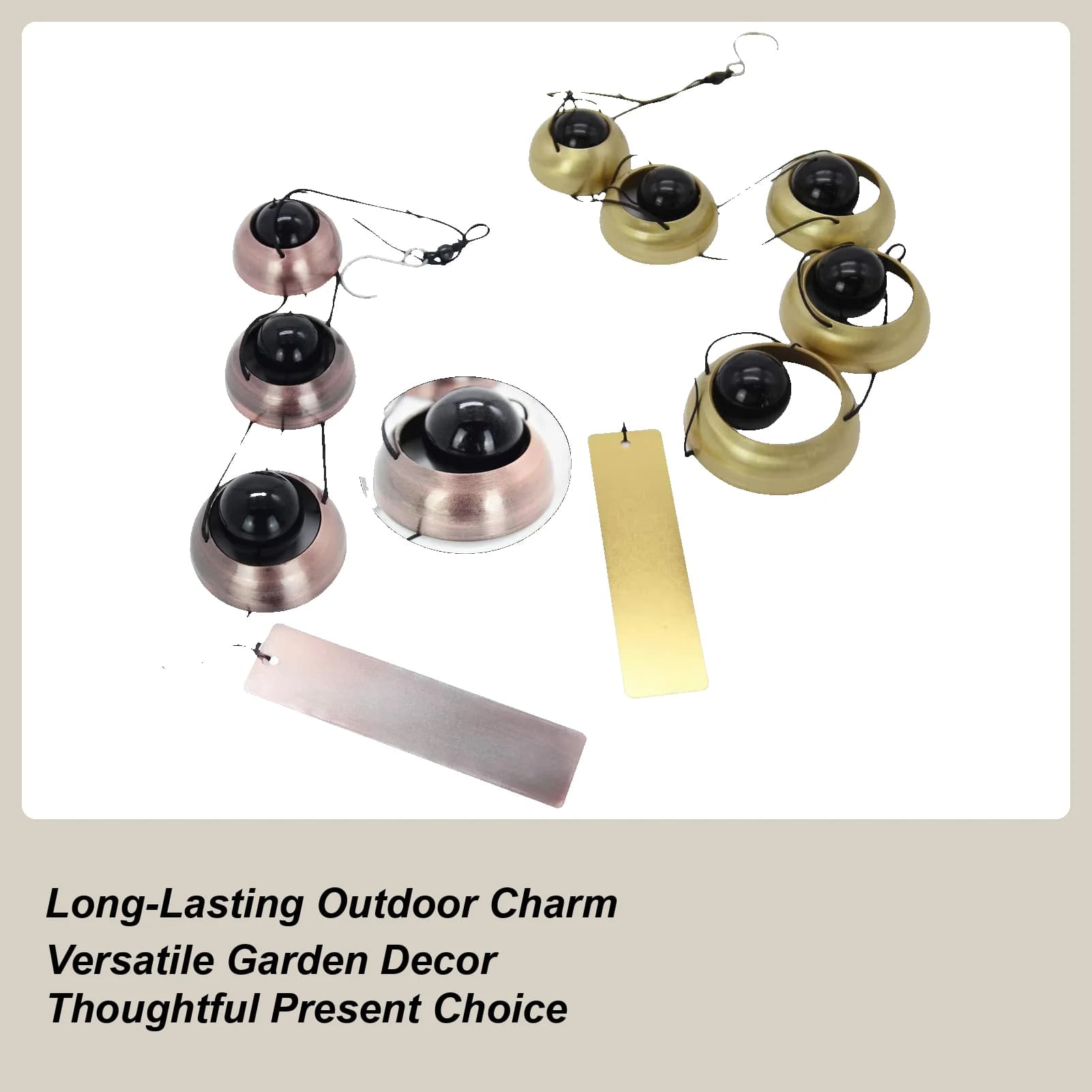 Blessing Wind Chime, Outdoor Copper Wind Chime, Unique Zen Feng Shui Wind Chime, With 5 Bells, Garden Wind Chimes Decor