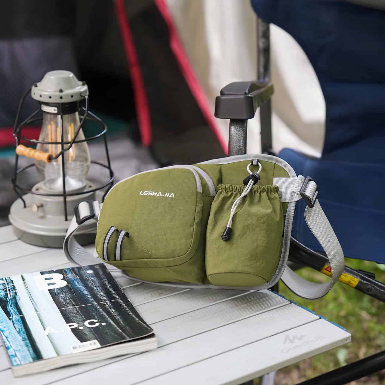 Outdoor Running Fanny Pack Water Bottle Holder Lightweight Waterproof Hiking Waist Bag Multi-Pocket Sports Chest Belt Bag