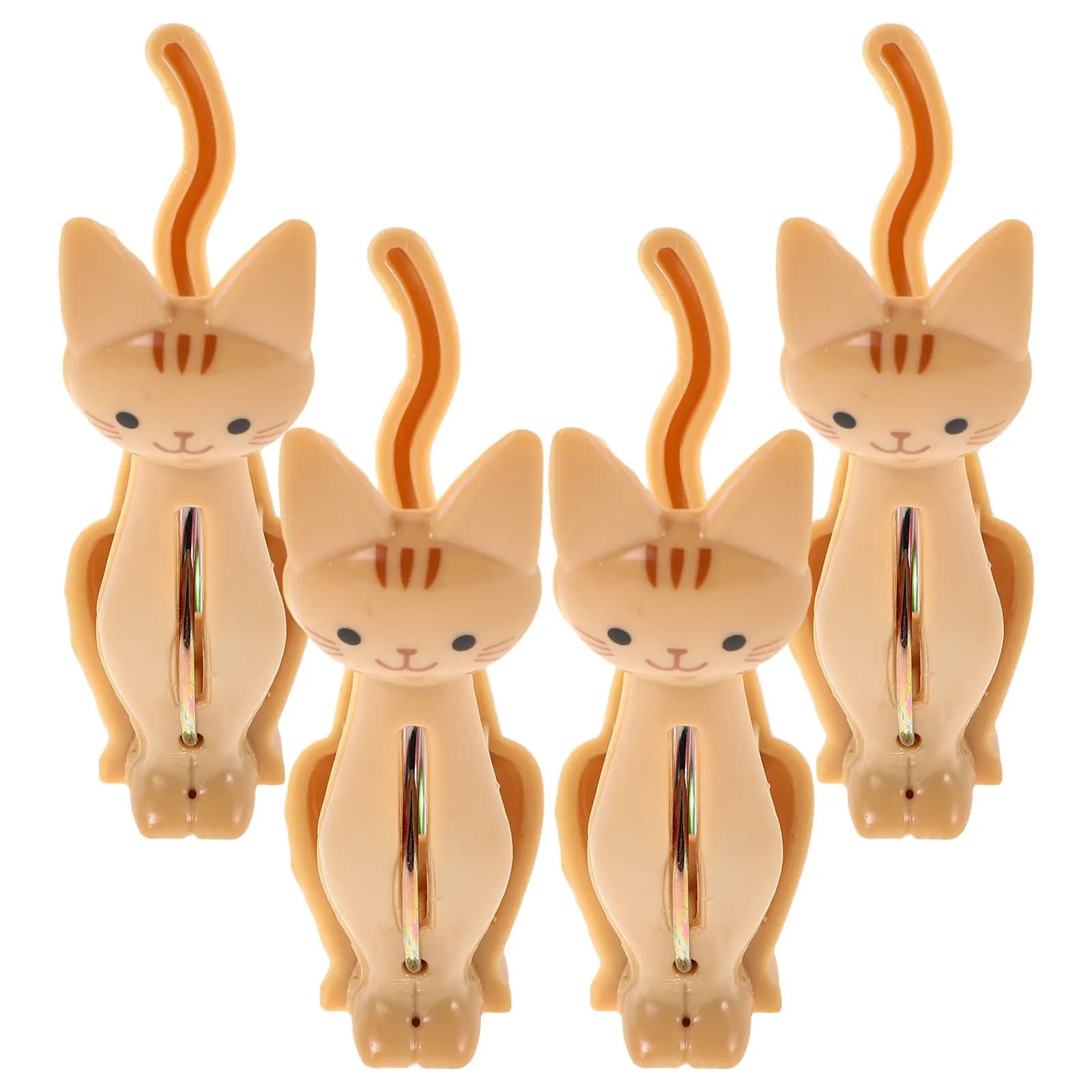 4 Pieces Clips Windproof Gatto Shape Carton, Plastic Mollette for Bucato, Sealing Food Bags, Home Organizer and Office