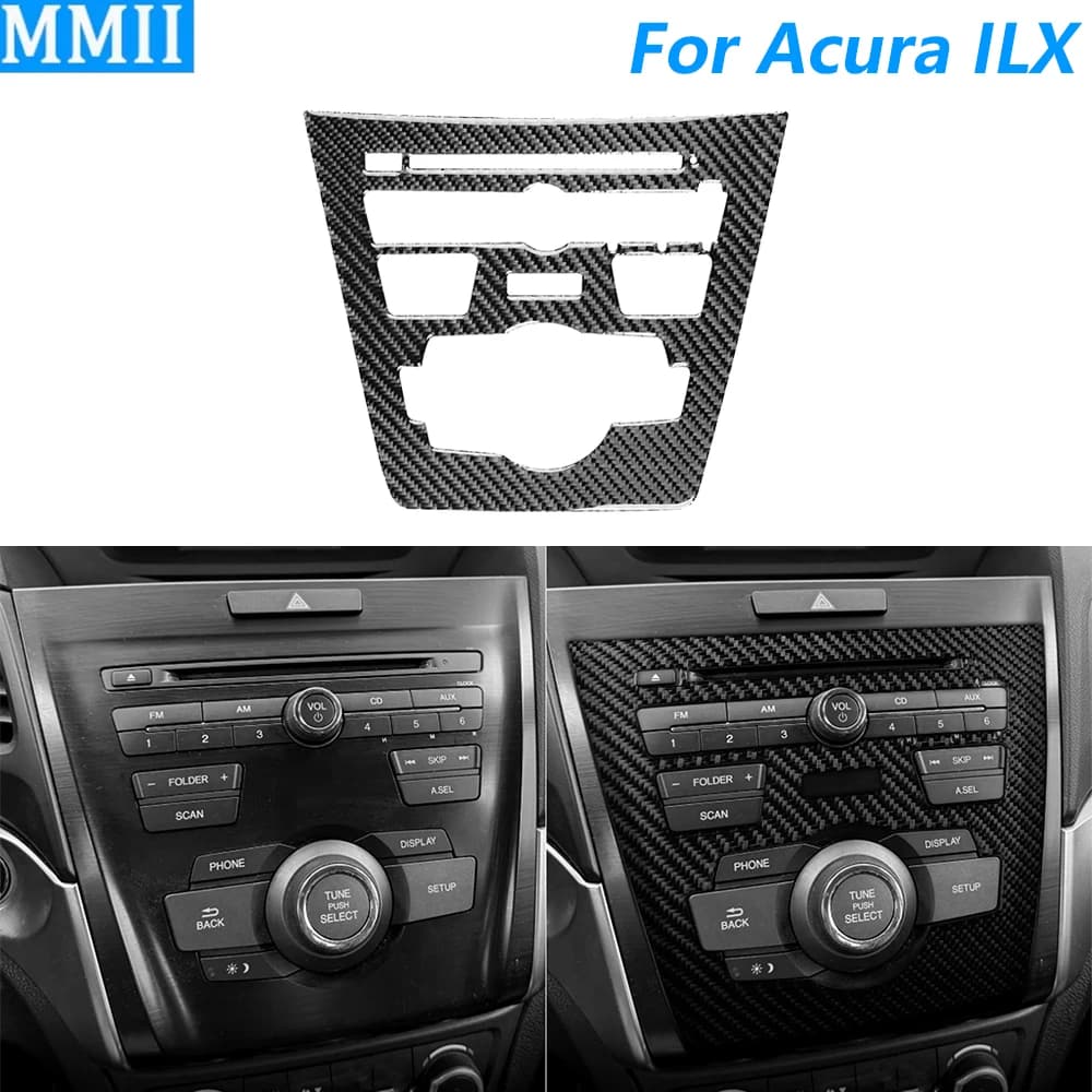 Per Acura ILX 2012-2022, Copertura Decorativa in Fibra di Carbonio per Pannello Radio CD, Accessori Auto, Adesivo Decorativo per Interni