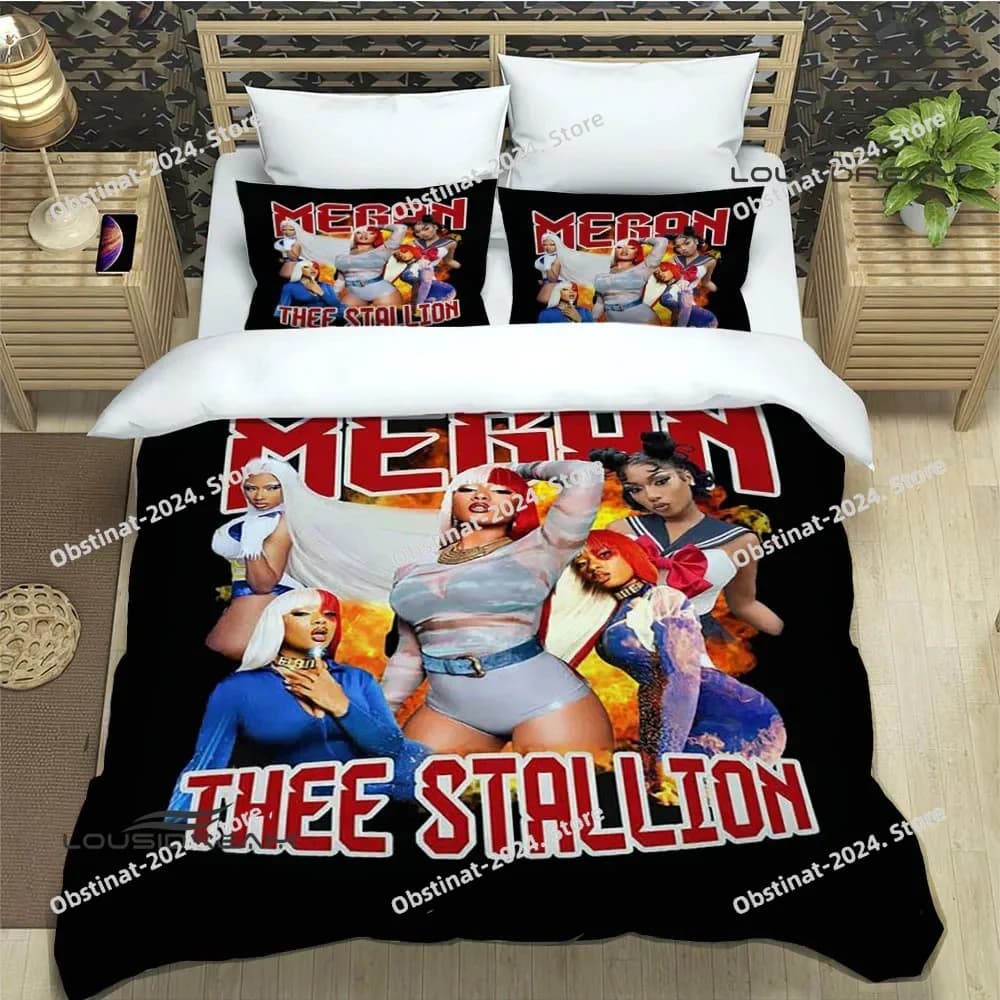 Set di biancheria da letto del rapper Megan Thee Stallion, set di articoli di lusso, set copripiumino, set copriletto, set biancheria da letto, regalo di compleanno di lusso
