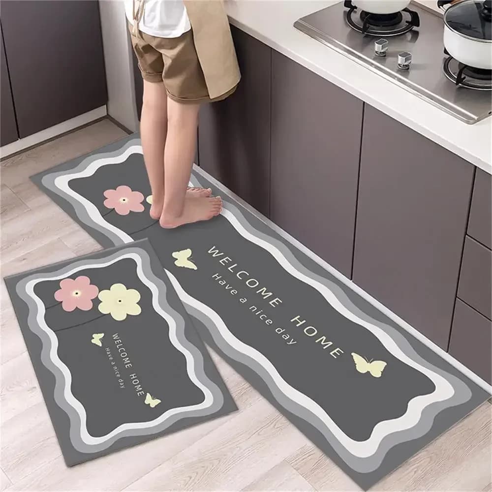 Kitchen mats for floor non-slip bathroom entrance tirbino bedroom living room bedside table long soft and washable carpet