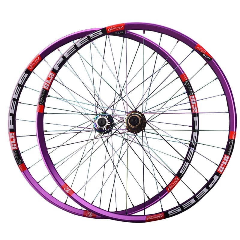 RUJIXU Set di ruote per bici MTB 26 29 Mozzo ruota da 27,5 pollici XD/HG/MS Rim32H Rainbow Spoke 6 nottolini Ruote per bicicletta QR Set di ruote da montagna
