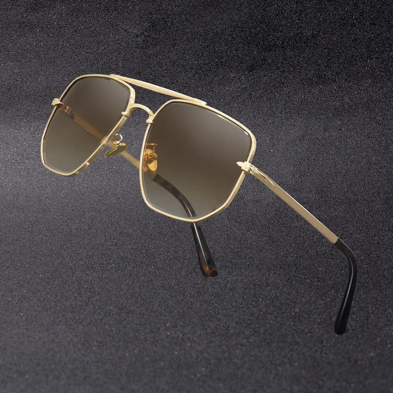 Hot sale sunglasses man Square Double Beam Fashion Dradient Eyewear Retro Brand Driving Shades classic glasses UV400