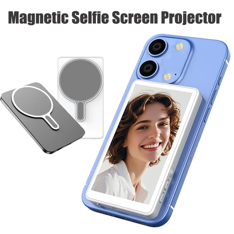 Monitor magnetico per selfie, proiettore per smartphone, fotocamera posteriore per selfie, vlog, live streaming per iPhone e Android.