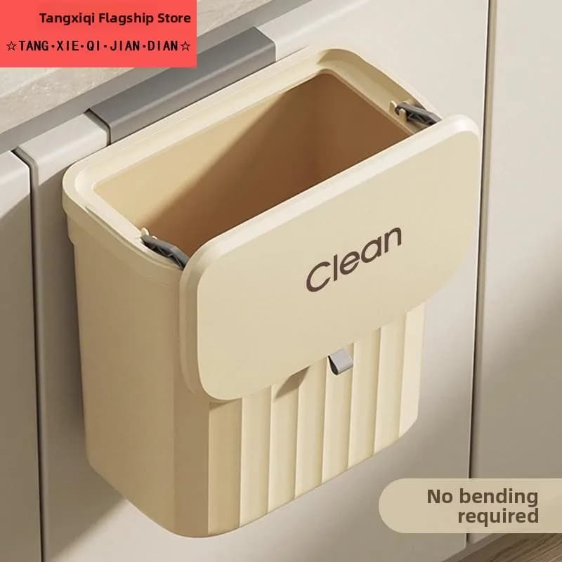 Kitchen Trash Can High Model No Need to Bend over Large Capacity Wall Mounted with Lid for Household Food Waste Special
