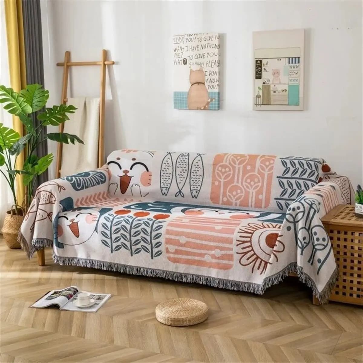 A45I Copridivano Universale Estivo in Tessuto, Copricuscino per Divano, Coperta Singola Universale per Tutte le Stagioni 90x150CM