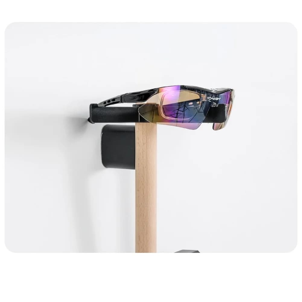 Wall Mount Bike Gear Holder with Sliding Components for Flexible Arrangement of For Helmet Cycling Computer and Glasses