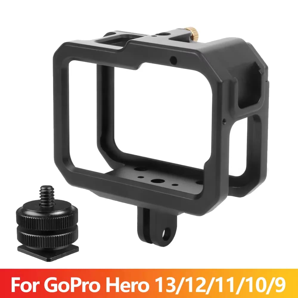 Protective Housing in Aluminium Alloy with Metal Sand and Hot Shoe for GoPro Hero 13 12 11 10 9 Black - Accessories for Action Camera